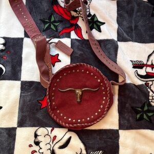 Idyllwind Burgundy Shoulder Bag with Bullhead Accent